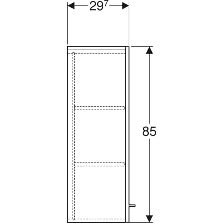 DULAP INALTIME 85 CM SELNOVA SQUARE CU O USA, NUC AMERICAN HICKORY